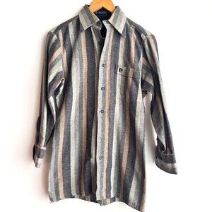Vintage Pierre Cardin Boutique Wool Blend Striped Shirt S